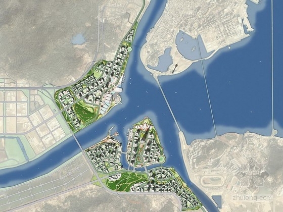 地标照明设计资料下载-[广东]新地标活力滨水城市景观规划设计方案