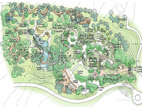 森林公园设计方案实例资料下载-[美国]儿童森林公园景观设计方案（英文）