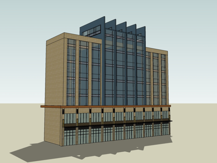 带电梯的多层建筑资料下载-现代多层建筑SketchUp模型下载