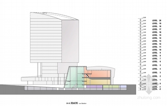 [山西]高新技术研发大厦建筑设计方案文本-高新技术研发大厦剖面图