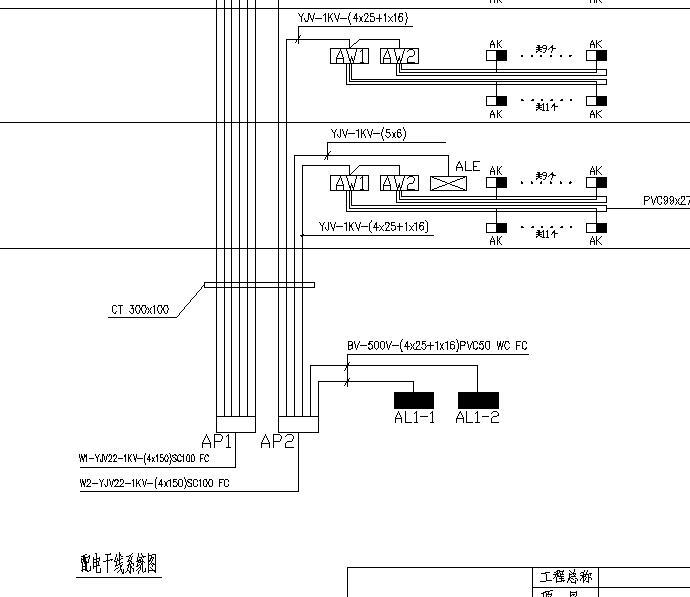 某学生宿舍电气施工图-配电干线系统图