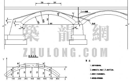 CAD拱桥设计资料下载-石拱桥拱圈cad节点详图设计