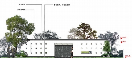 [重庆]现代中式人文社区景观规划设计方案-广场立面图