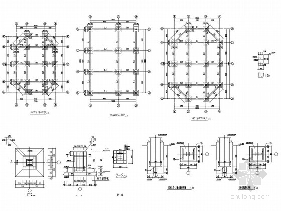 三层钢框架结构施工图资料下载-3栋三层钢框架结构商业楼结构施工图