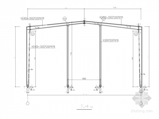 15米高门式厂房资料下载-15米跨门式刚架厂房结构施工图