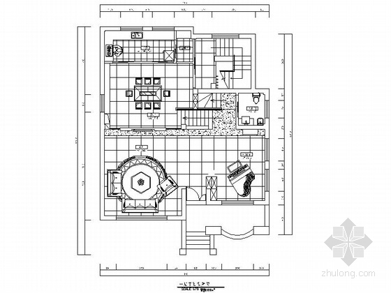 室内电视背景墙CAD图资料下载-[原创]温馨典雅3层别墅室内设计CAD施工图