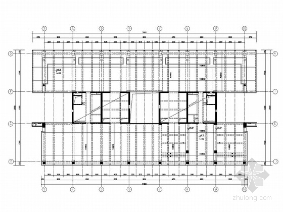 框筒结构办公楼结构施工图-屋顶平台花园层板配筋图