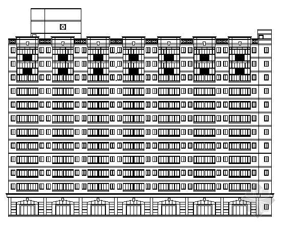 小型学生宿舍建筑图资料下载-某十二层学生宿舍楼建筑方案图