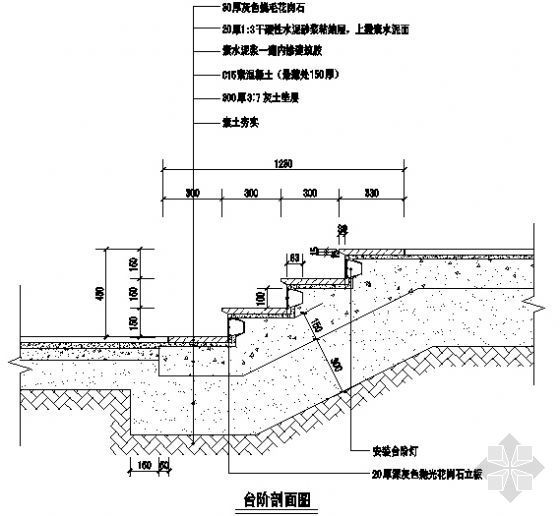 台阶平面剖面图资料下载-台阶剖面图九