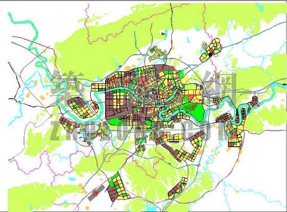 城市规划平面总图资料下载-某城市规划总图