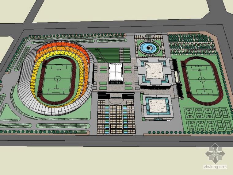 甘南文化体育中心资料下载-某体育中心总体模型
