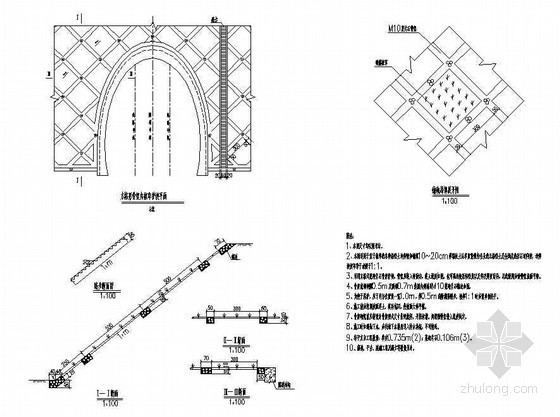 隧道洞门设计CAD图资料下载-双线隧道洞门成套cad设计图纸