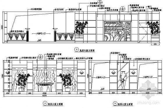 3Dmax效果图立面图资料下载-大堂立面图3