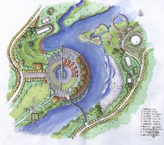 上海南浦广场公园资料下载-公园休息广场快题设计