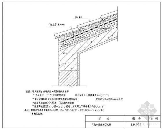 坡屋面檐口大样资料下载-英红瓦－无组织排水檐口大样（一）