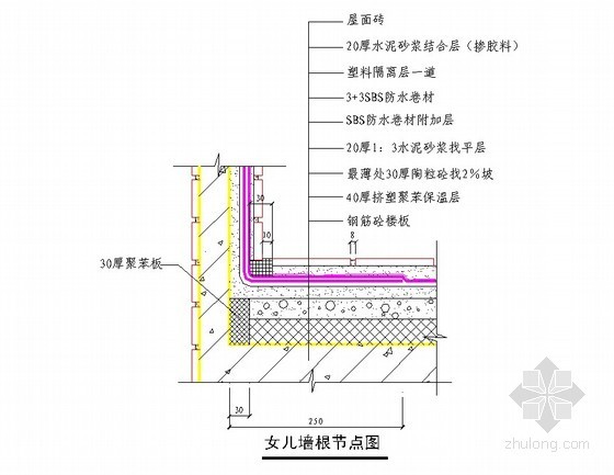 楼面挤塑板保温方案资料下载-办公楼屋面工程施工方案（SBS防水卷材、挤塑板保温）