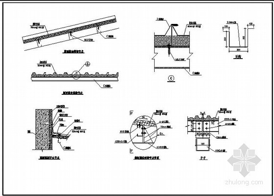 砖混单层夹芯板屋面资料下载-某屋面夹芯板节点构造详图