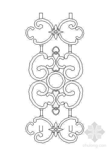 铁围栏CAD图纸资料下载-铁艺围栏纹饰五
