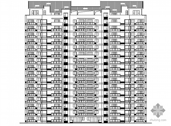 一梯四户住宅楼建筑施工图资料下载-[温州]某拆迁安置项目4#十六层塔式住宅楼建筑施工图（一梯三户、顶层复式）
