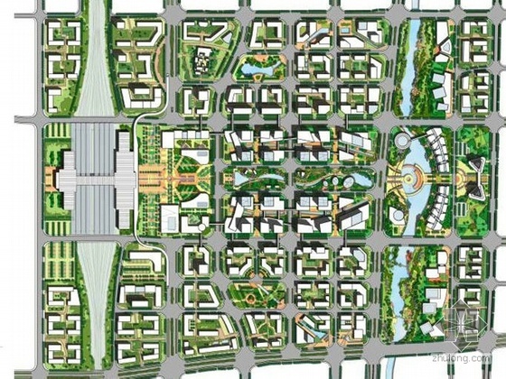 街头绿地概念性设计资料下载-济南某区域概念性规划设计