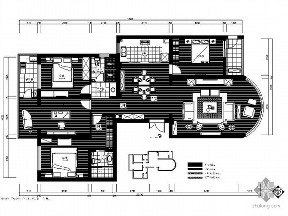 欧式田园风格室内空间设计资料下载-[宁波]欧式田园风格四居室装修图