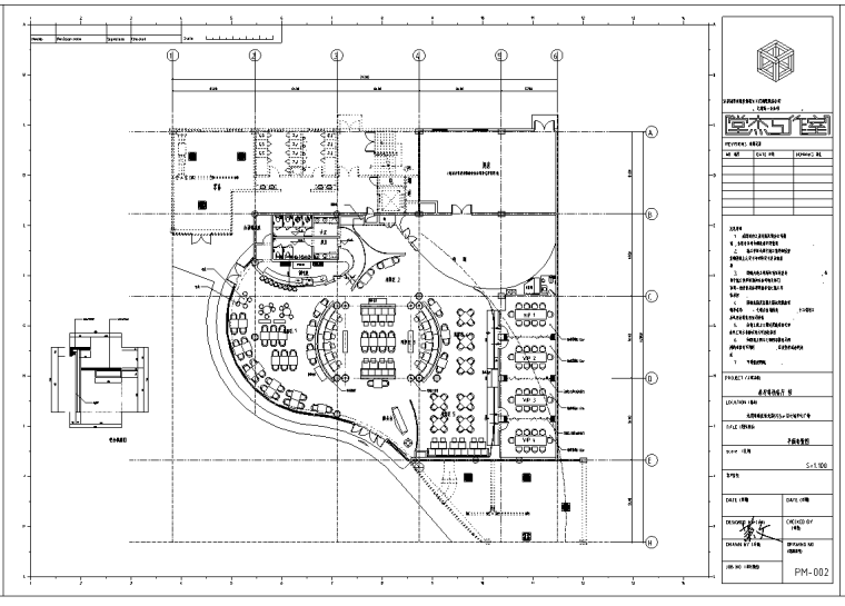 无锡泰思特西餐厅室内装修设计施工图（36张）-平面布置图