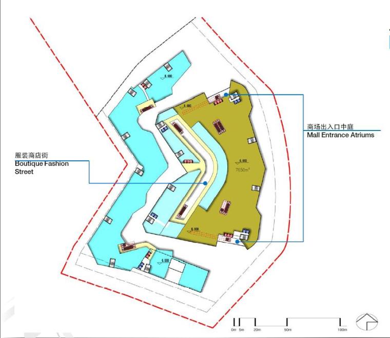 [福州]大型雕塑感现代风格综合商场建筑设计方案文本-大型雕塑感现代风格综合商场建筑平面图