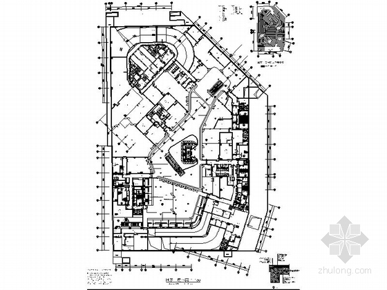 [北京]5层现代风格知名商业广场各层平面施工图-5层现代风格商业广场平面图