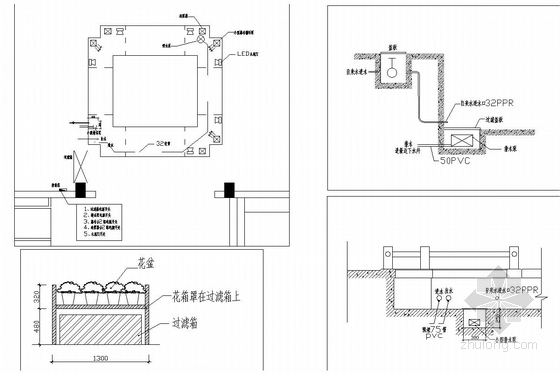 [南京]自然风景区典雅中式游客服务中心装修施工图（含效果图）-[南京]泽谷之中温泉吐雾自然风景区游客服务中心（含效果图） 水池造景详图