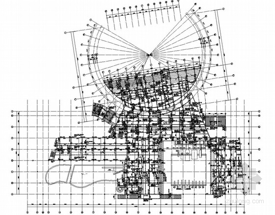 [江苏]五层钢筋混凝土框架钢结构顶棚游泳馆结构图（含跳台详图）-二层板配筋图 