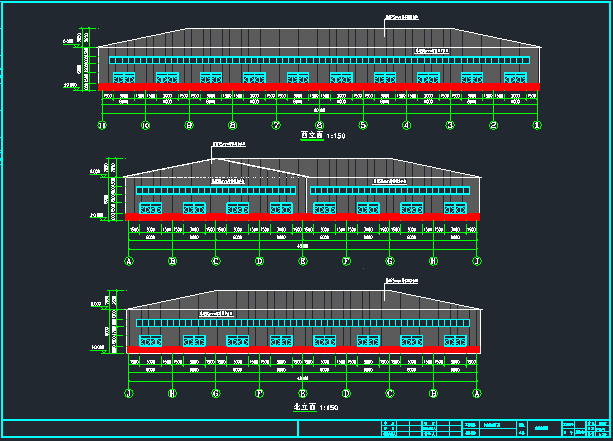 单坡轻钢厂房施工图资料下载-跨门式钢架L型勾连搭厂房施工图