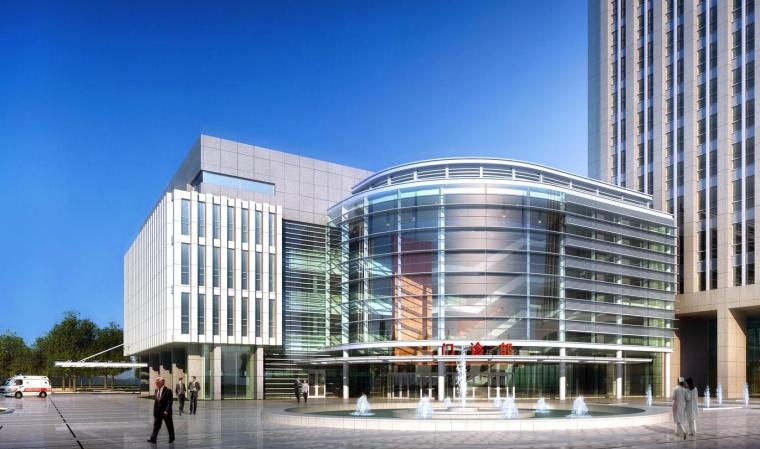 [江苏]如皋人民医院建筑设计方案（CAD+文本）-入口透视图