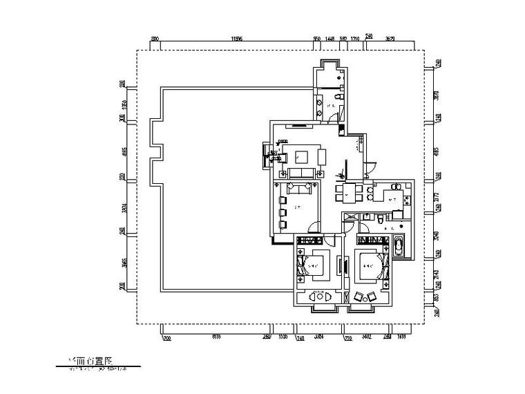 [安徽]亳州现代风格样板房设计CAD施工图（含效果图）-【安徽】亳州现代风格样板房设计CAD施工图（含效果图）平面图