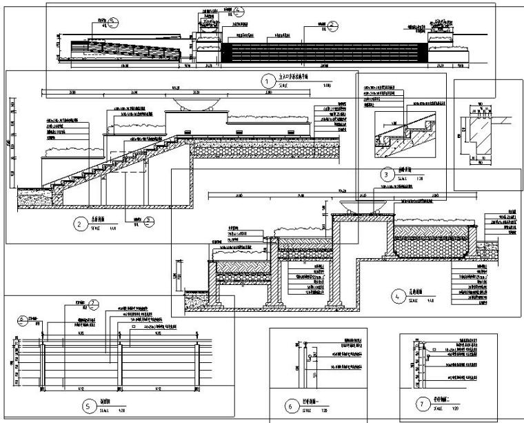[湖南]中西合璧式园林居住区景观全套施工图（附工程量清单）-台阶详图