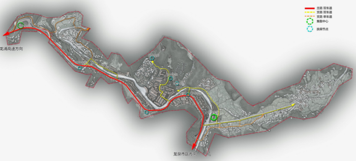 [浙江]特色小镇看“浙”里青瓷小镇景观设计方案-交通流线分析