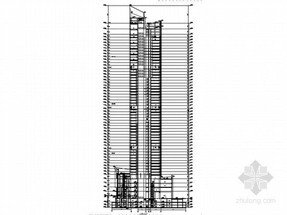 [合集]3套超精细图纸超高层办公楼建筑施工图-3套超精细图纸超高层办公楼建筑剖面图