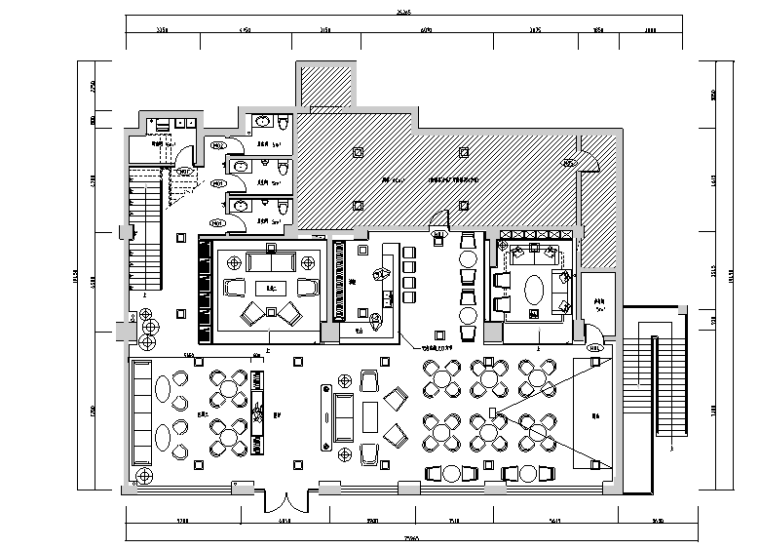 酒吧平面布置图下载资料下载-工业风格复古loft酒吧咖啡厅设计施工图（附效果图）