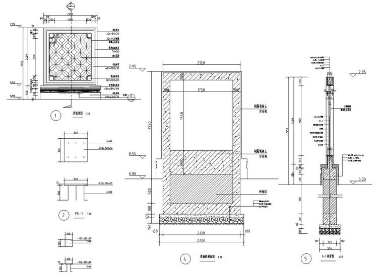 [北京]知名地产东郡居住区北区部分图纸施工图设计（CAD）-景亭详图四