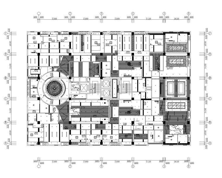 [天津]泰宇集团六层办公室装修施工图+效果图-8六层天花平面图