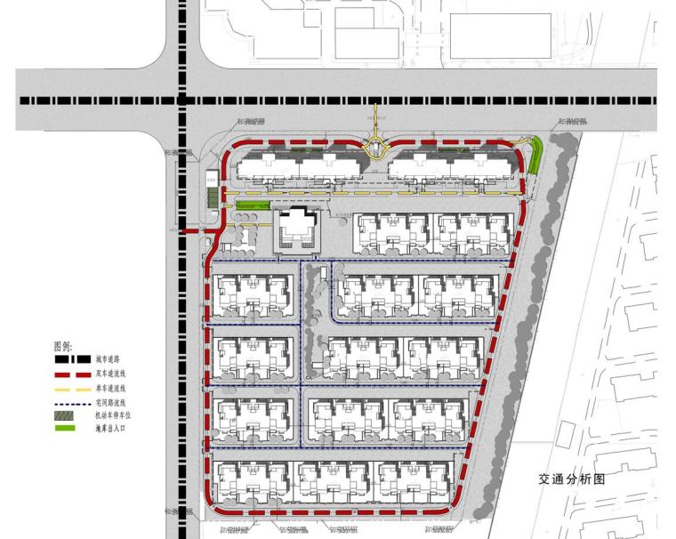 [上海]欧陆风格居住区建筑方案文本 -交通分析