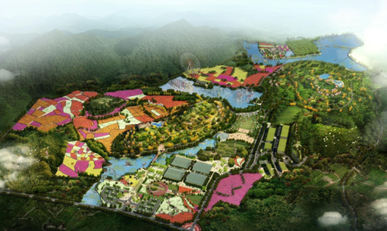半岛城邦一期户型图资料下载-遵义龙坪玫瑰创意生态产业园规划设计方案