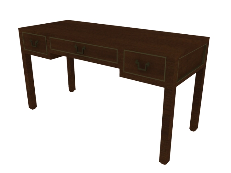 简单书桌3D模型下载-简单书桌
