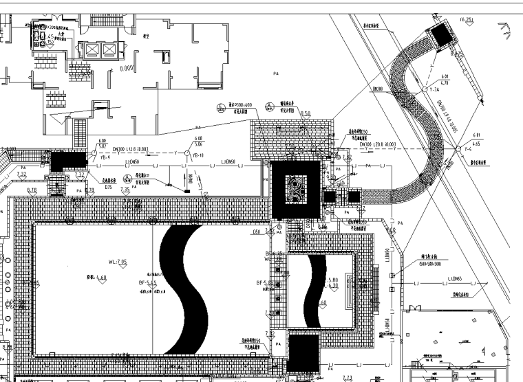 泥结石施工图dwg资料下载-汕头某景观展示面给排水施工图