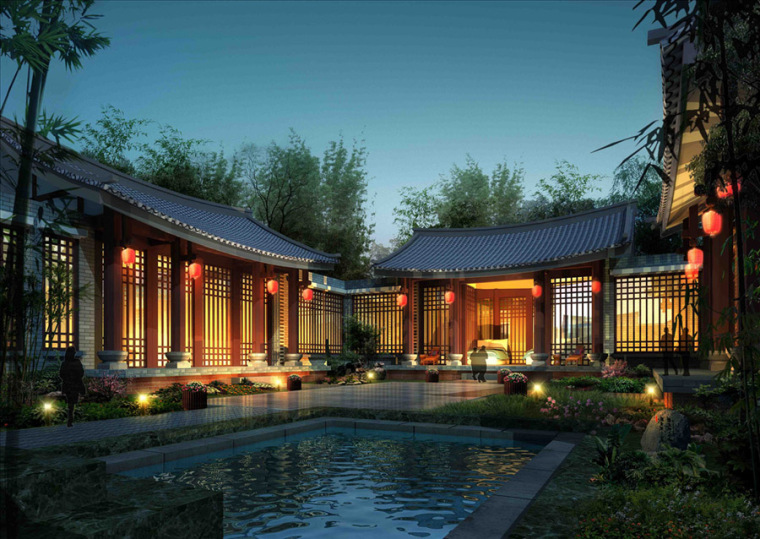中式风格庭院院子设计案例效果图-中式庭院20