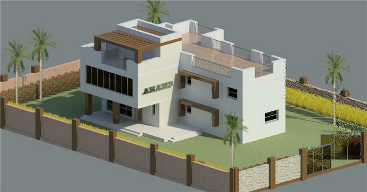 4层别墅revit模型资料下载-BIM模型-revit模型-二层独院别墅
