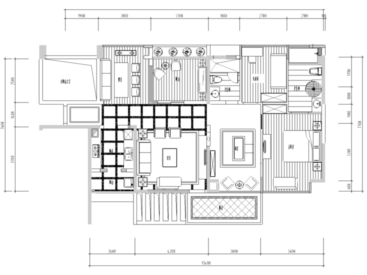 地中海风格沙发模型资料下载-[北京]地中海风格样板房装修施工图