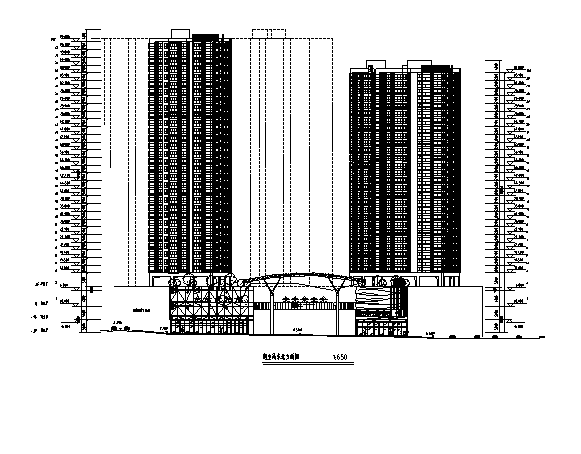 [广东]商务中心区（城市综合体）地下车库楼建筑方案cad图-商务中心区（城市综合体）地下车库楼建筑方案cad图