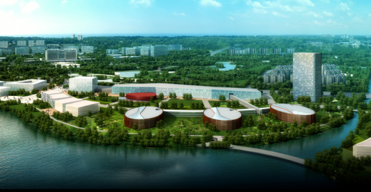 淮安旅游商务中心及生态公园规划办公楼-休闲娱乐区鸟瞰图