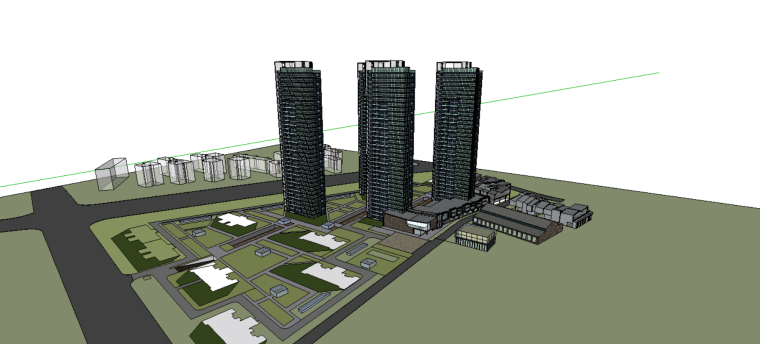 建筑高层高立面资料下载-无锡盛高现代住宅高层平面立面总图方案1+方案2 skp人视1