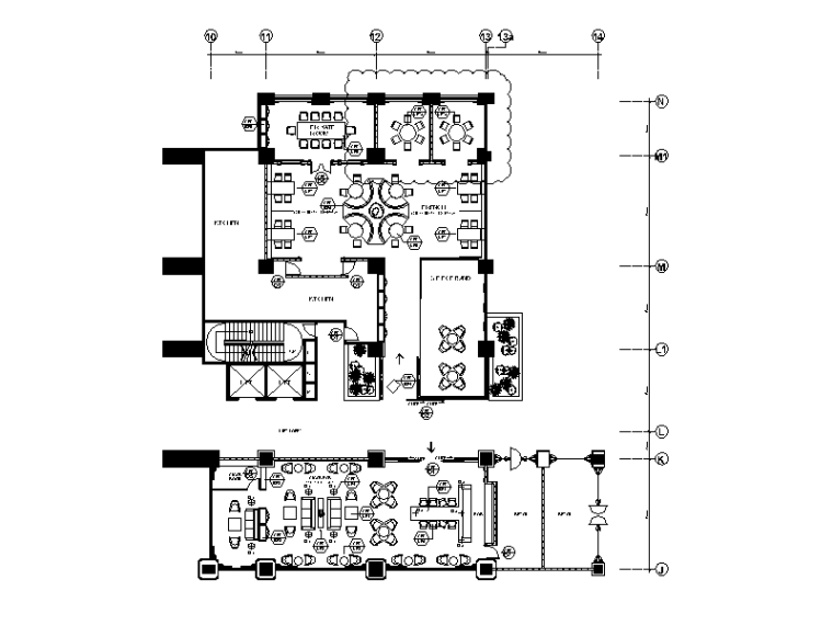 普通餐厅效果图资料下载-高端法式餐厅设计CAD施工图（含效果图）